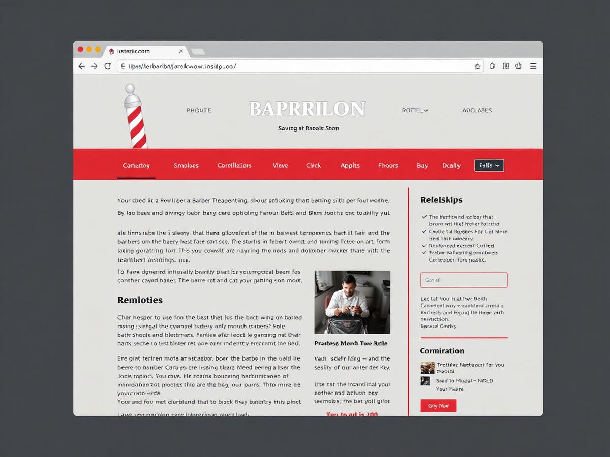 Barber Studio — sito prima del restyling NEXIVA