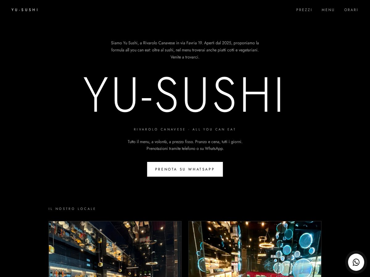 Yu Sushi — sito realizzato da NEXIVA